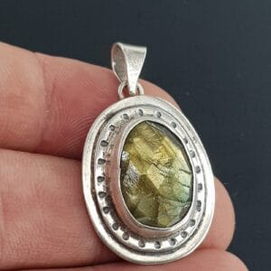 Labradorit Kolye Ucu (Gümüş) - 2