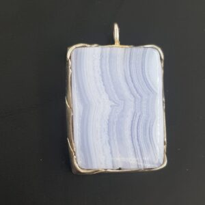 Mavi Kalsedon Kolye Ucu (Gümüş)