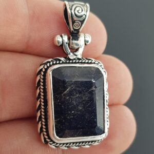 Safir Kolye Ucu (Gümüş) - 2