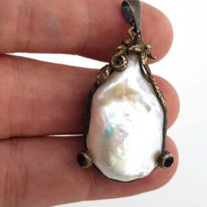 Barok İnci Kolye Ucu (Gümüş) - 2