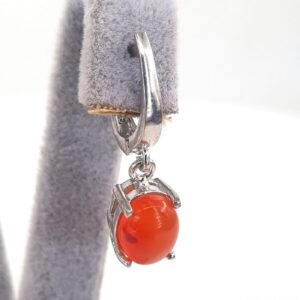 Kırmızı Akik Küpe (Gümüş) - Akik Taşı Enerjisi ve Doğal Formu