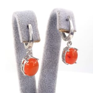 Kırmızı Akik Küpe (Gümüş)