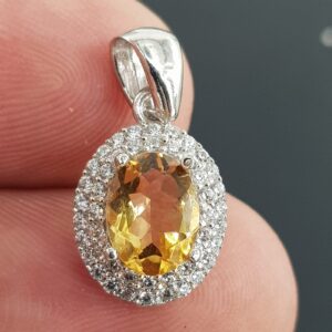 Sitrin Kolye Ucu (Gümüş) - sitrin Taşı Enerjisi ve Doğal Formu