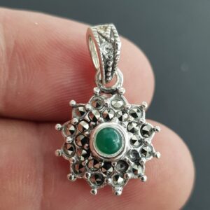 Zümrüt Markazit Kolye Ucu (Gümüş) - 2