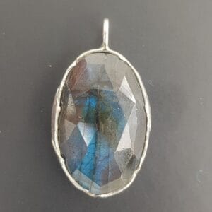 Labradorit Kolye Ucu (Gümüş)