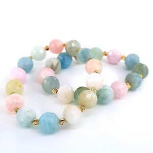 Morganit Bileklik Faset 10mm - 2