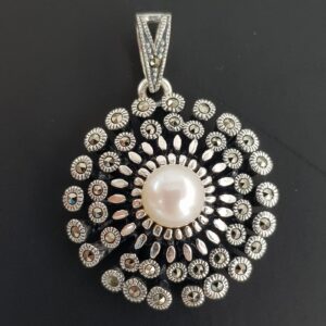 İnci Markazit Kolye Ucu (Gümüş)