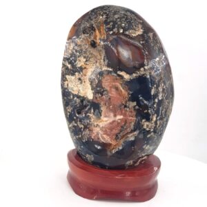 Akik (Ahşap Standlı) - Akik Taşı Enerjisi ve Doğal Formu