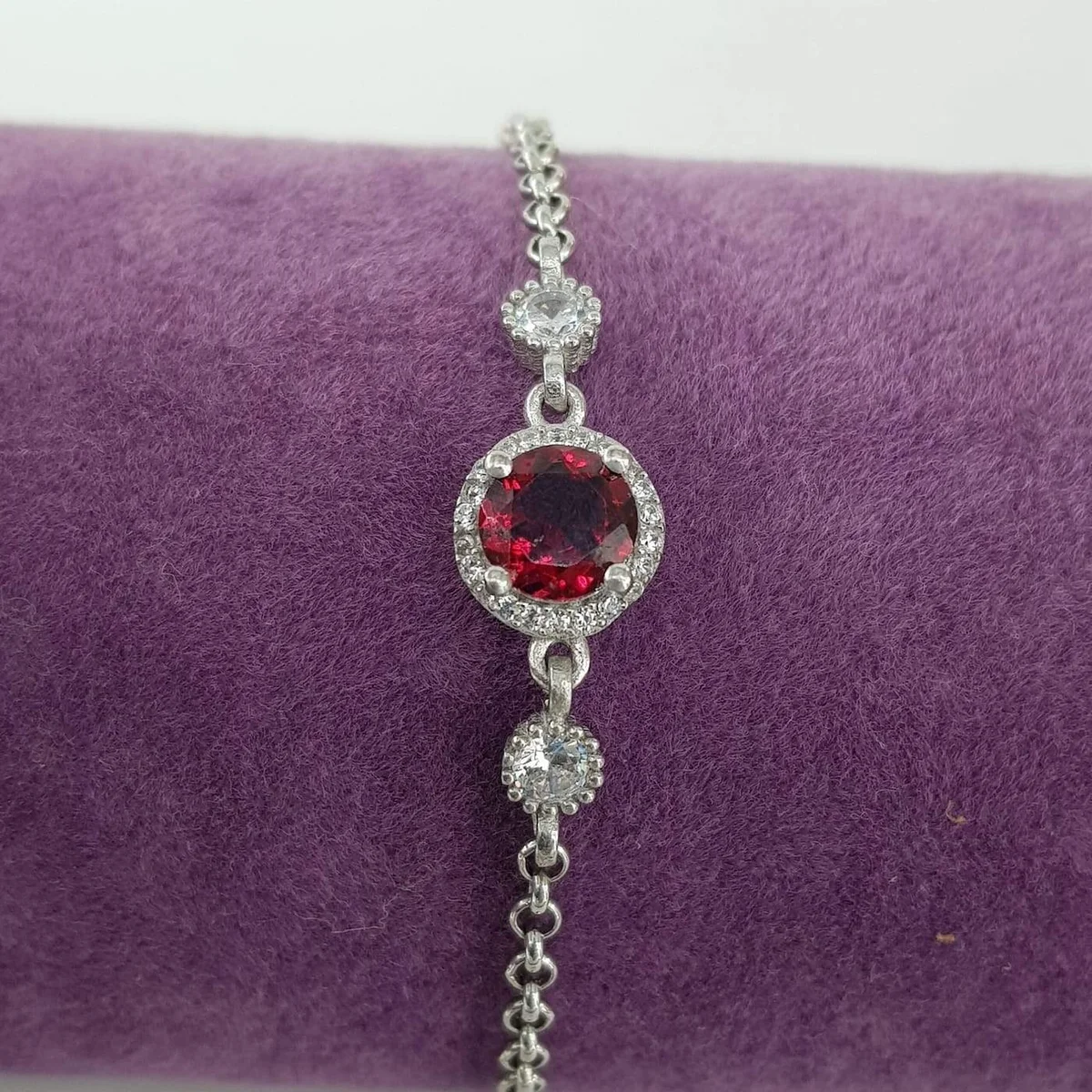 Garnet (Lal) Künye (Gümüş)