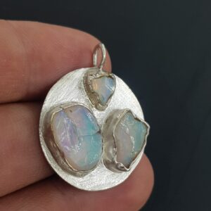 Ateş Opal Kolye Ucu (Gümüş) - opal Taşı Enerjisi ve Doğal Formu