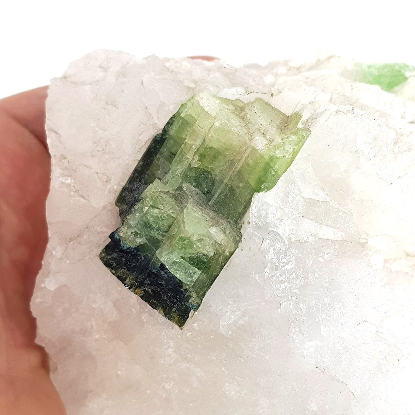 Yeşil Turmalin ve Kristal Kuvars (Standlı) - Görsel 2