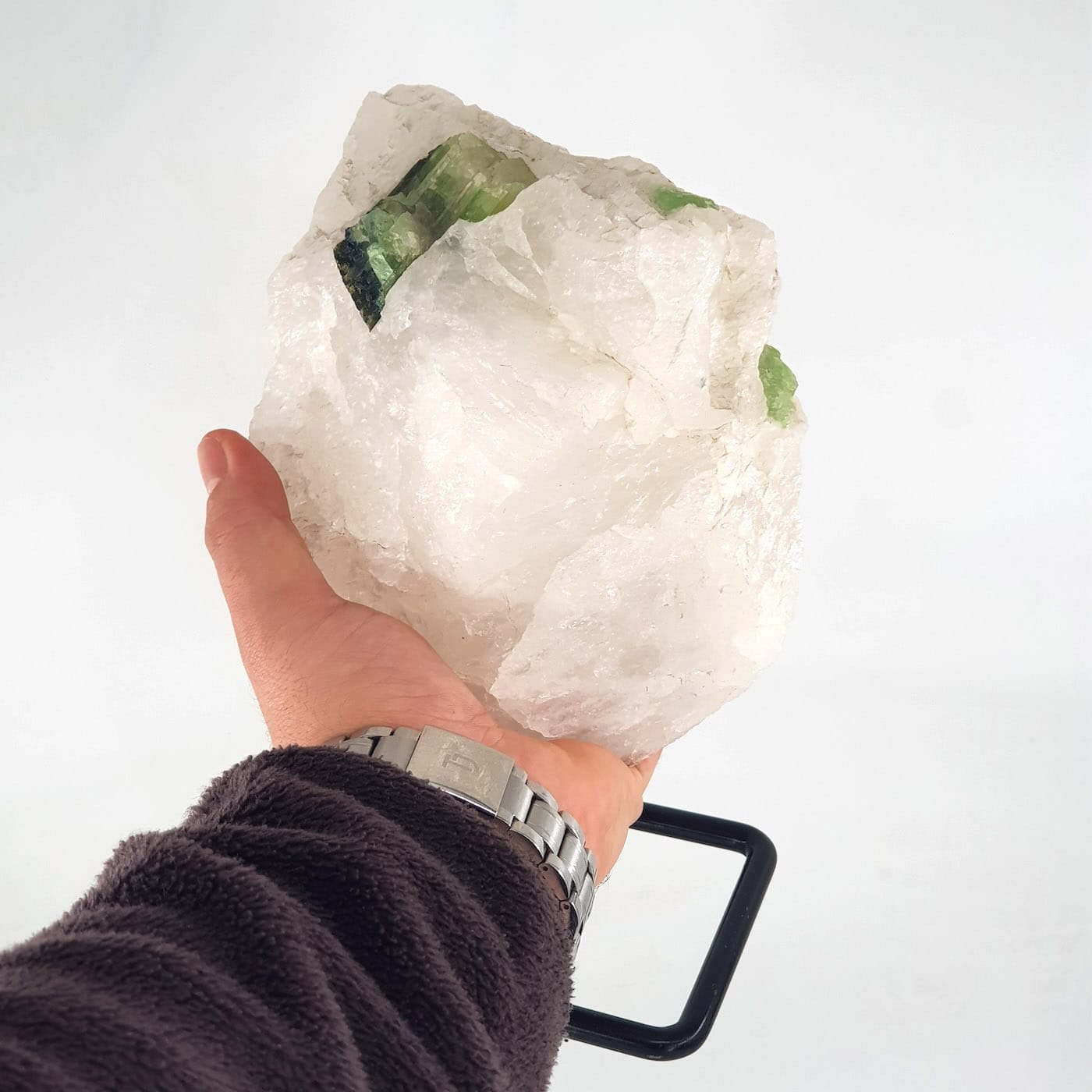 Yeşil Turmalin ve Kristal Kuvars (Standlı) - Görsel 3