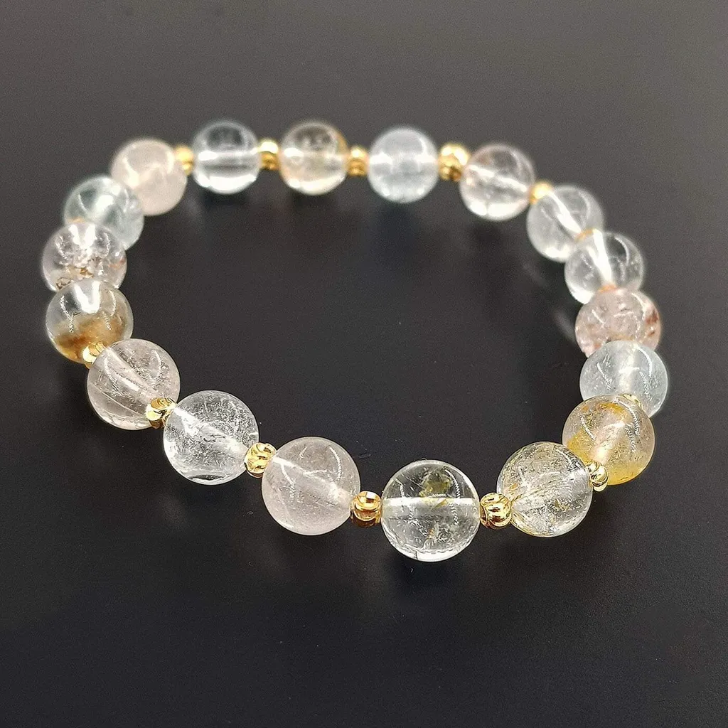 Topaz Bileklik Gold 8mm
