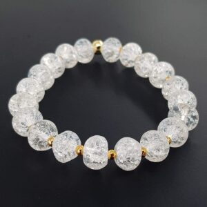 Necef (Dağ Kristali) Bileklik Rondela Gold 8mm