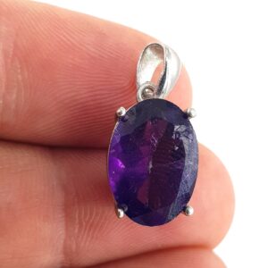 Ametist Kolye Ucu Faset (Gümüş) - 2