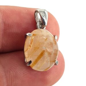 Gold Rutil Kuvars Kolye Ucu (Gümüş) - 2