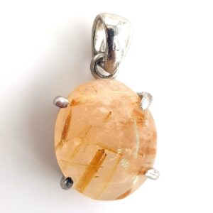 Gold Rutil Kuvars Kolye Ucu (Gümüş)