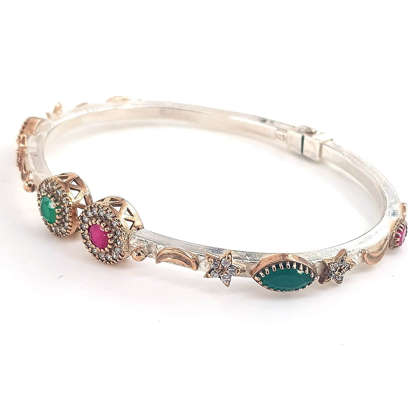 Yakut , Zümrüt Bileklik (Gümüş)