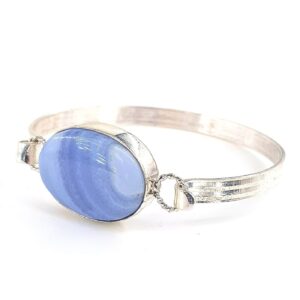 Mavi Kalsedon Bileklik (Gümüş)