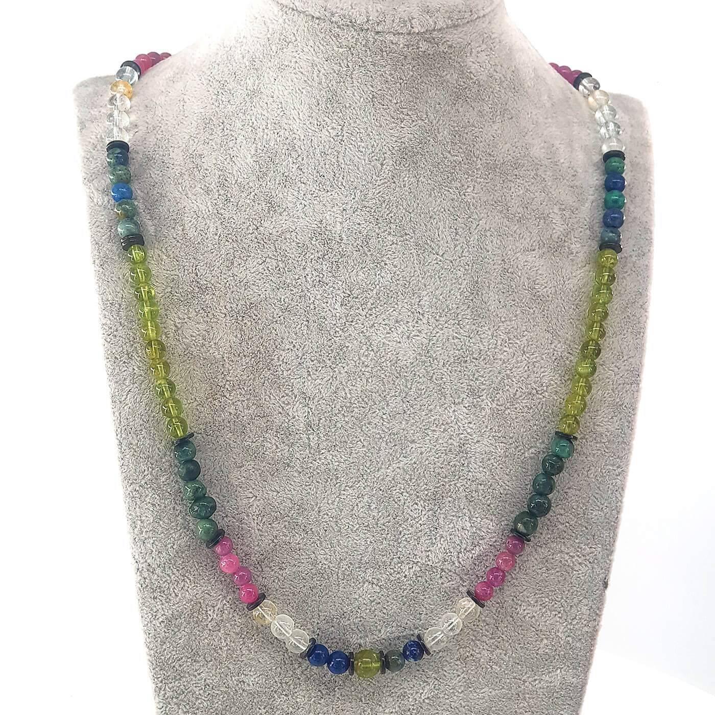 Mix Kolye Yakut, Zümrüt, Safir, Zeberced, Topaz