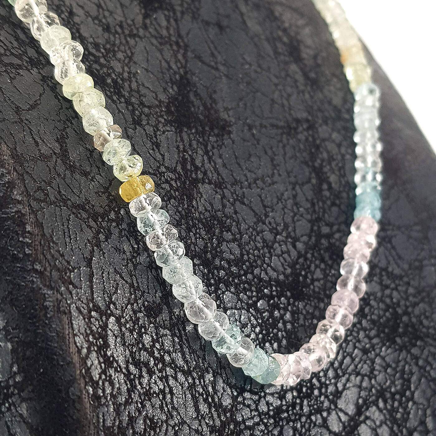 Morganit Rondela Faset Kolye 5mm - Görsel 2