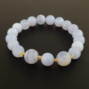 Mavi Kalsedon Bileklik 10mm