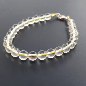 Kristal Kuvars Bileklik (Gümüş) 6mm
