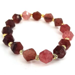 Çilek Kuvars Bileklik Faset 10mm