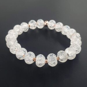 Necef (Dağ Kristali) Bileklik Rondela Rose 8mm