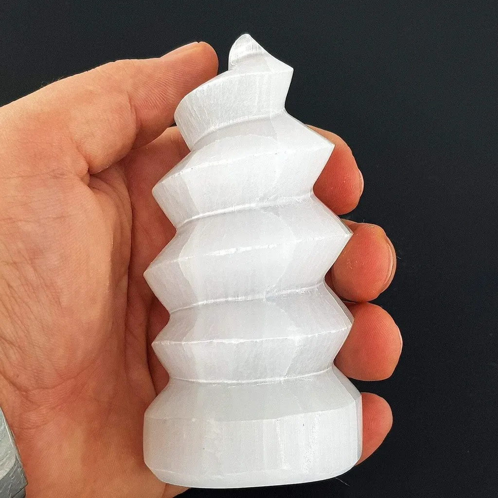 Selenit Spiral Obje Selenit Spiral Obje - Selenit Taşı Enerjisi ve Doğal Formu