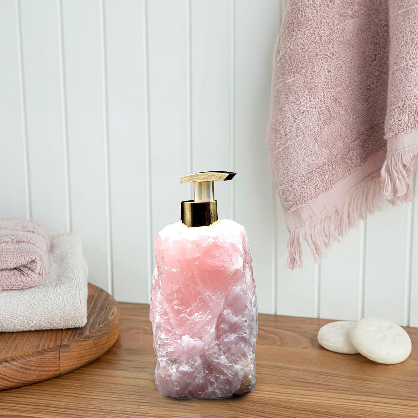 Pembe Kuvars Doğaltaş Sabunluk Pembe Kuvars Doğaltaş Sabunluk - Pembekuvars Taşı Enerjisi ve Doğal Formu