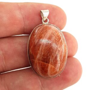 Şeftali Aytaşı Kolye Ucu (Gümüş) - 2