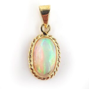 Ateş Opal Altın Kolye Ucu 14K