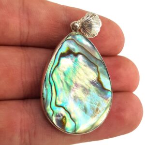 Abalon Sedef Kolye Ucu (Gümüş) - 2