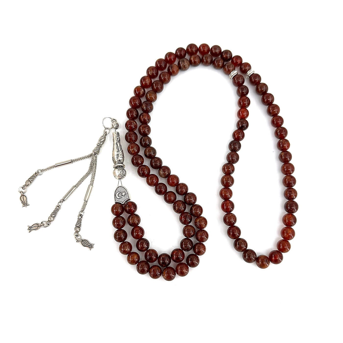 Hessonite Doğaltaş Tesbih 99lu