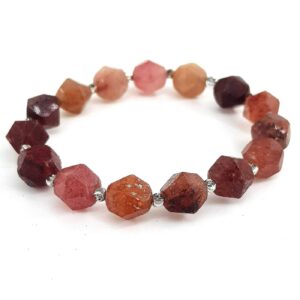 Çilek Kuvars Bileklik Faset10mm