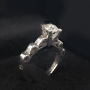 Mozanit Yüzük Tektaş (Gümüş)