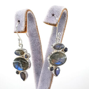 Labradorit Küpe Gümüş