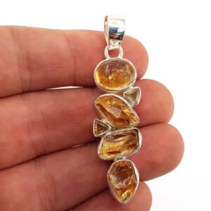 Sitrin Kolye Ucu Gümüş