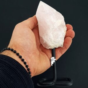 Pembe Kuvars Metal Standlı