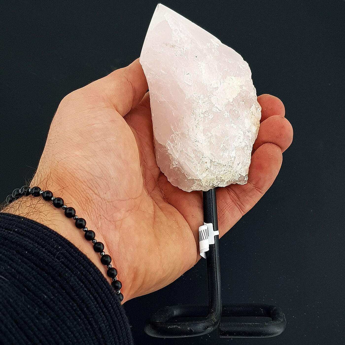 Pembe Kuvars Metal Standlı