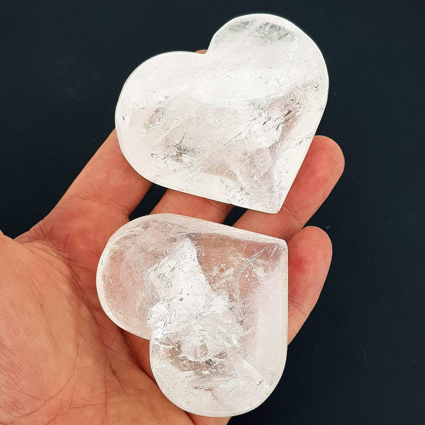 Kristal Kuvars Spa Taşı Kalp S Boy