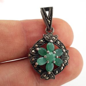 Zümrüt Markazit Kolye Ucu (Gümüş) - 2