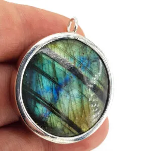 Labradorit Kolye Ucu (Gümüş)