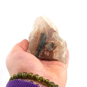 Kristal Kuvars Yeşil Turmalinli