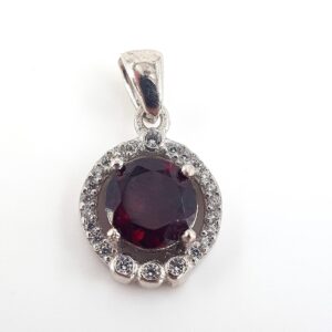 Garnet (Lal) Kolye Ucu (Gümüş)