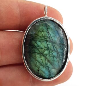 Labradorit Kolye Ucu (Gümüş)