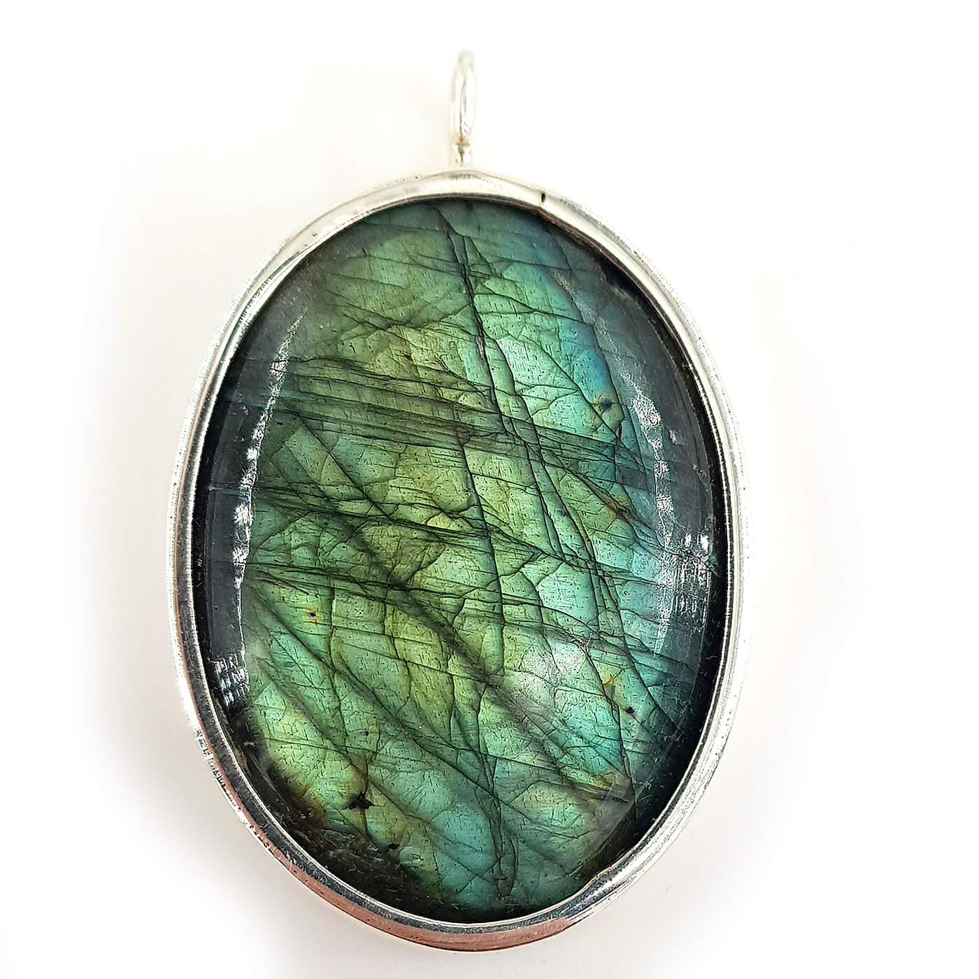 Labradorit Kolye Ucu (Gümüş) - Görsel 2