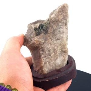 Kristal Kuvars Yeşil Turmalinli Standlı