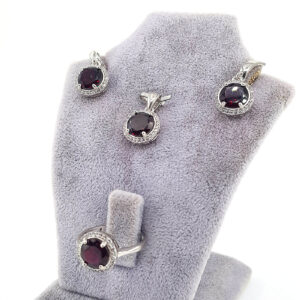 Garnet (Lal) Set (Gümüş)